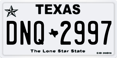 TX license plate DNQ2997
