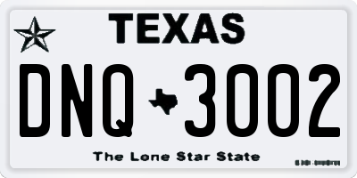 TX license plate DNQ3002