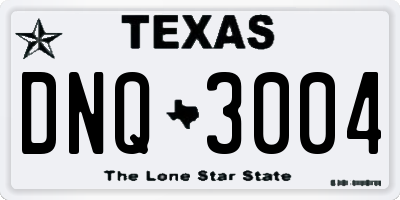 TX license plate DNQ3004