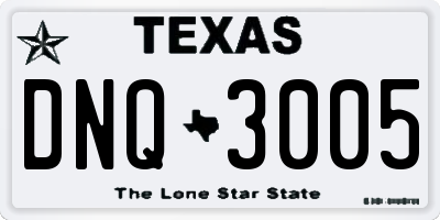 TX license plate DNQ3005