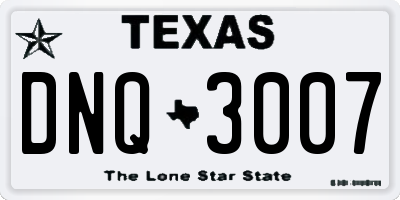 TX license plate DNQ3007