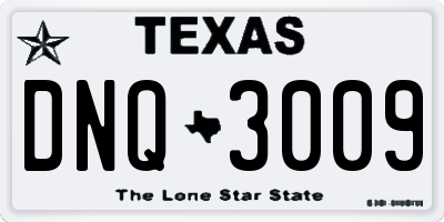 TX license plate DNQ3009