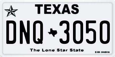 TX license plate DNQ3050