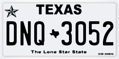 TX license plate DNQ3052
