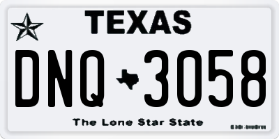 TX license plate DNQ3058