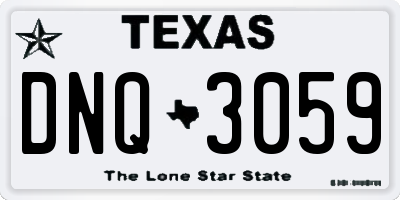 TX license plate DNQ3059