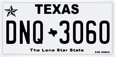 TX license plate DNQ3060