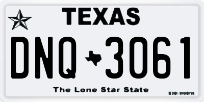 TX license plate DNQ3061