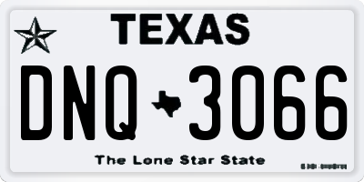 TX license plate DNQ3066