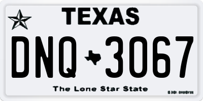 TX license plate DNQ3067