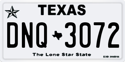 TX license plate DNQ3072