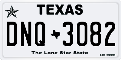 TX license plate DNQ3082