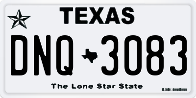 TX license plate DNQ3083