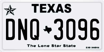 TX license plate DNQ3096