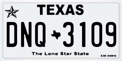 TX license plate DNQ3109