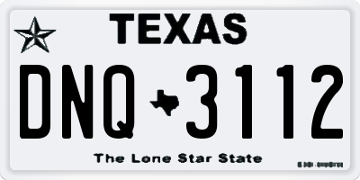 TX license plate DNQ3112