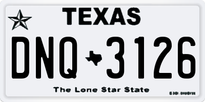 TX license plate DNQ3126