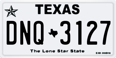 TX license plate DNQ3127