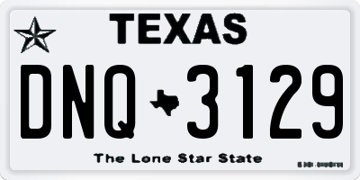 TX license plate DNQ3129