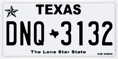 TX license plate DNQ3132