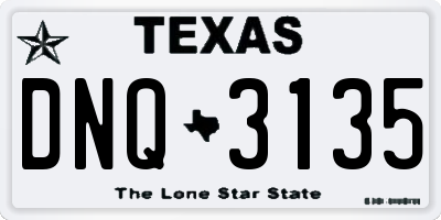 TX license plate DNQ3135