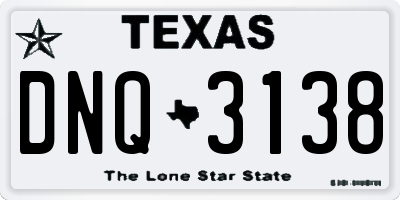 TX license plate DNQ3138