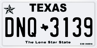 TX license plate DNQ3139
