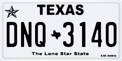 TX license plate DNQ3140