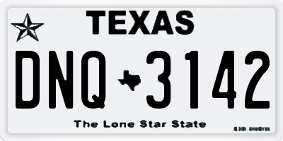 TX license plate DNQ3142