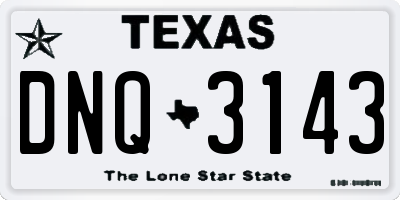 TX license plate DNQ3143