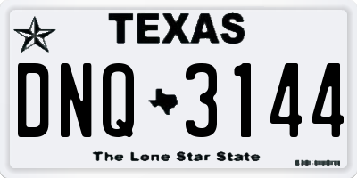 TX license plate DNQ3144