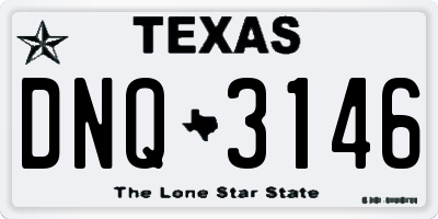 TX license plate DNQ3146