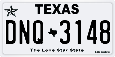 TX license plate DNQ3148