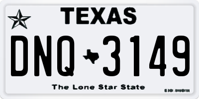 TX license plate DNQ3149