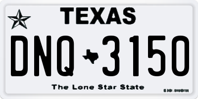 TX license plate DNQ3150