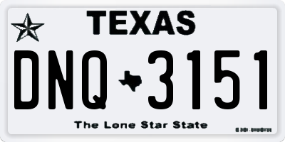 TX license plate DNQ3151