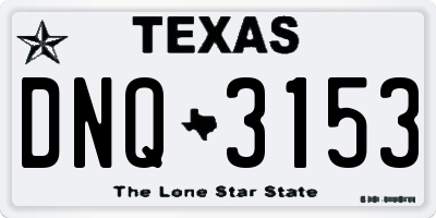 TX license plate DNQ3153