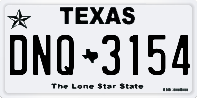 TX license plate DNQ3154