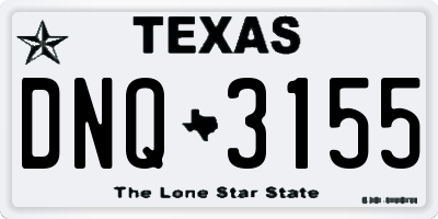 TX license plate DNQ3155