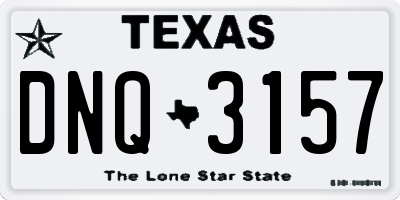 TX license plate DNQ3157