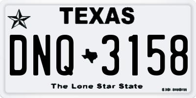 TX license plate DNQ3158