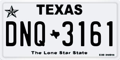 TX license plate DNQ3161