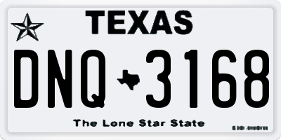 TX license plate DNQ3168