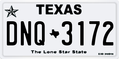 TX license plate DNQ3172