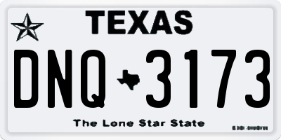 TX license plate DNQ3173