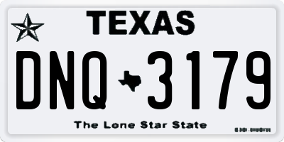 TX license plate DNQ3179