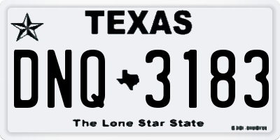 TX license plate DNQ3183