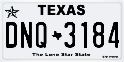 TX license plate DNQ3184