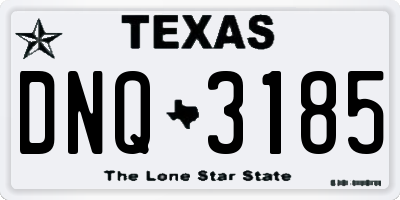 TX license plate DNQ3185