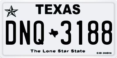 TX license plate DNQ3188